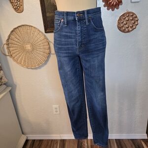 Madewell Blue Medium Wash High-Waisted Skinny Jeans